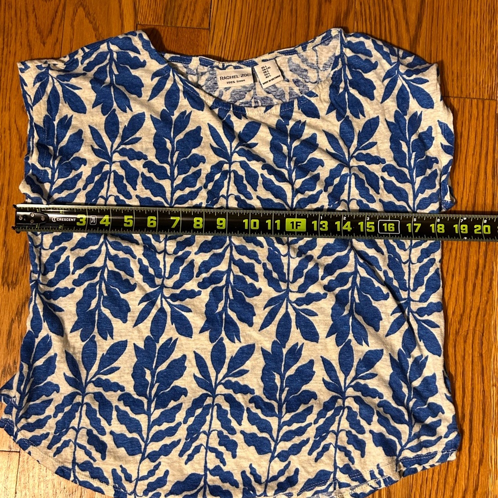 Rachel Zoe 100% Linen Botanical Top‎ | Size L | Quiet Luxury - Picture 5 of 8